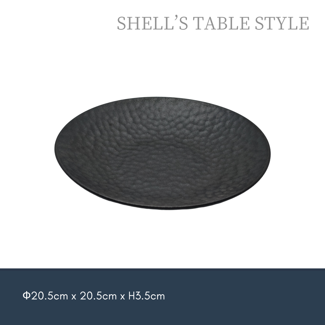 Đĩa tròn sâu 8 inch, màu đen mờ